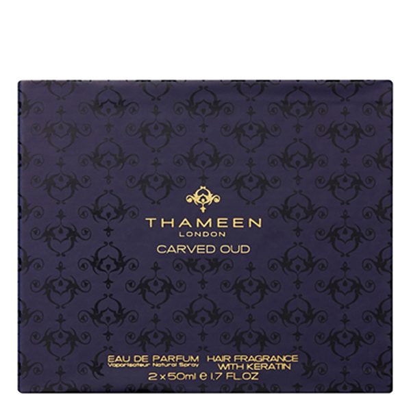 the Carved Oud Gift Set features the classic fragrance from the Treasure Collection in two different forms.