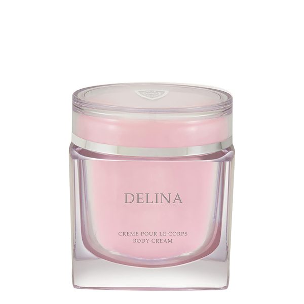 A hydrating body cream that scents your skin with the scent of Delina Eau de Parfum by Parfums de Marly.