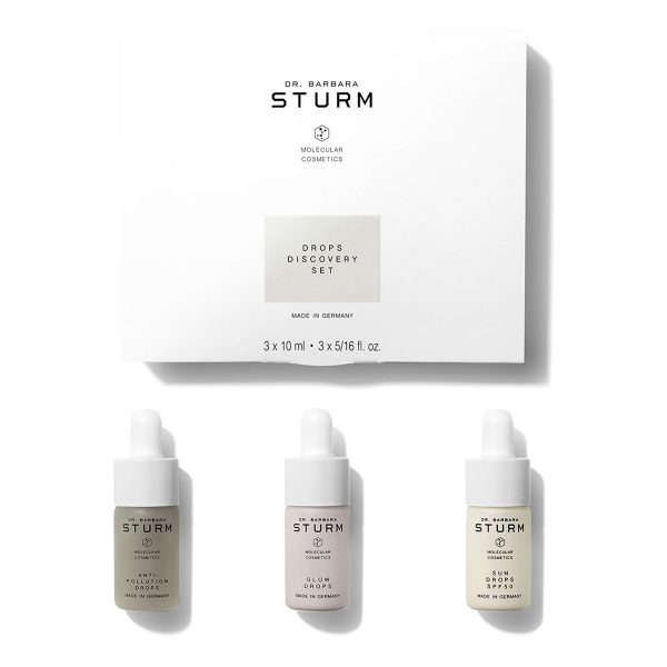 Dr. Barbara Sturm’s DROPS DISCOVERY SET is a comprehensive skincare set which provides three things—sun care