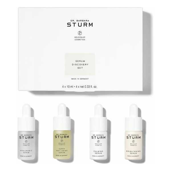Dr. Barbara Sturm’s SERUM DISCOVERY SET is a powerful range of 4 x 10 ml serums that deliver instant hydration and strong antioxidants to protect and repair
